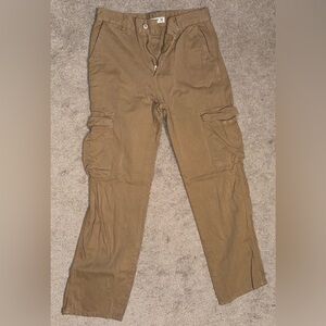 Pull&Bear tan mid-waist cargo pants